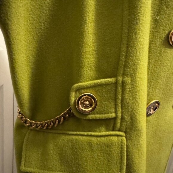 Women's Green Double-Breasted Coat - Picture 5 of 16